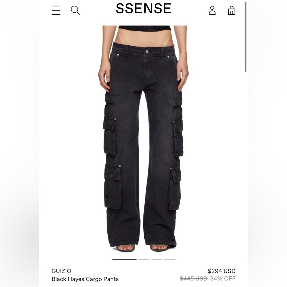 Guizio black hayes cargo pants